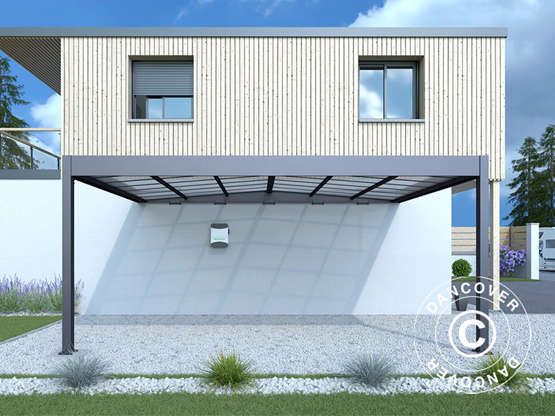 Carport til væg Libeccio Wall, 3,2x5,09x2,34m, Antracit - Image 6