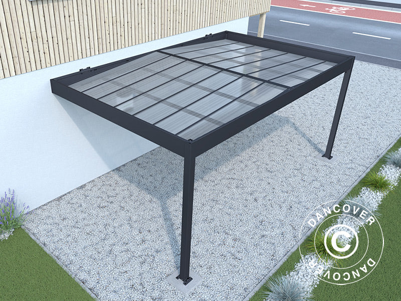 Carport til væg Libeccio Wall, 3,2x5,09x2,34m, Antracit - Image 7