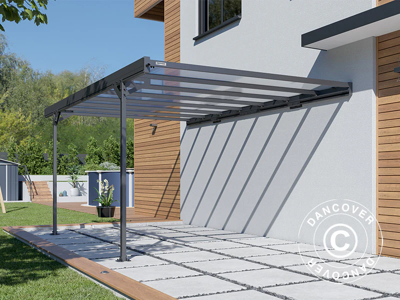 Carport til væg, Mistral Wall, 3,03x5,09x2,27m, Antracit - Image 5