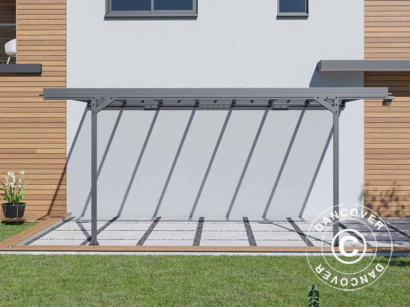 Carport til væg, Mistral Wall, 3,03x5,09x2,27m, Antracit - Image 6