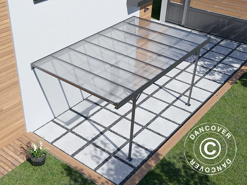 Carport til væg, Mistral Wall, 3,03x5,09x2,27m, Antracit - Image 7