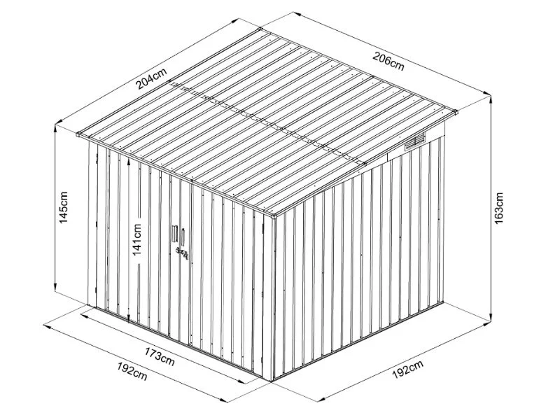 Cykelskur 2,06x2,04x1,63m, 4,2m2, ProShed®, Antracit - Image 10