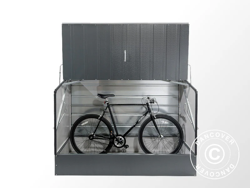 Cykelskur, Bicycle Storage Box, Trimetals, 1,96x0,89x1,33m, 1,74m², Antracit - Image 11