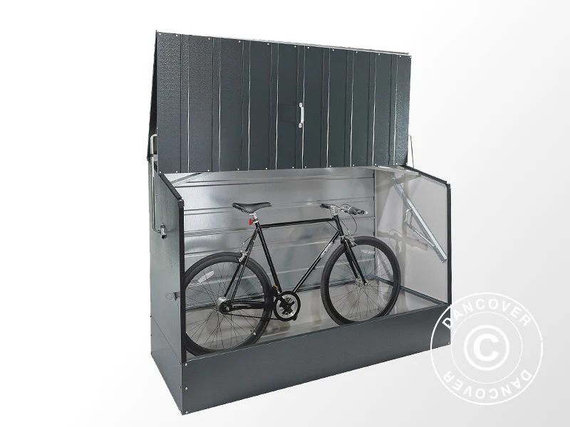 Cykelskur, Bicycle Storage Box, Trimetals, 1,96x0,89x1,33m, 1,74m², Antracit - Image 12