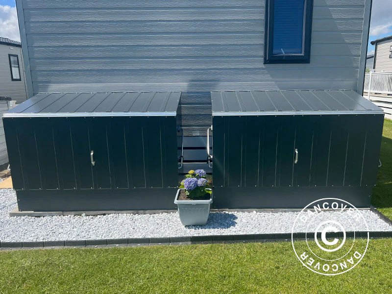 Cykelskur, Bicycle Storage Box, Trimetals, 1,96x0,89x1,33m, 1,74m², Antracit - Image 2