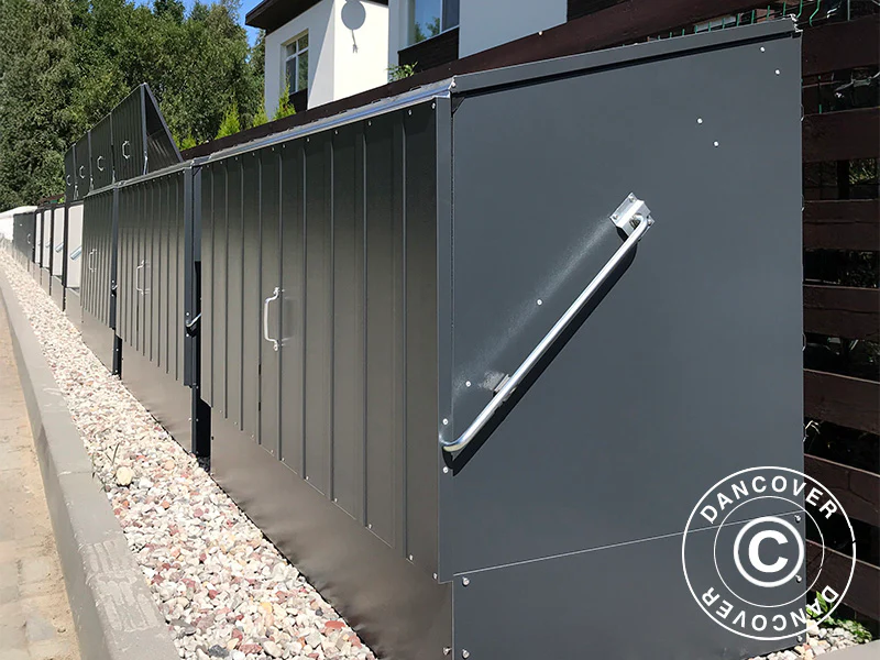 Cykelskur, Bicycle Storage Box, Trimetals, 1,96x0,89x1,33m, 1,74m², Antracit - Image 5