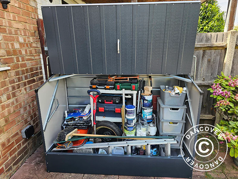 Cykelskur, Bicycle Storage Box, Trimetals, 1,96x0,89x1,33m, 1,74m², Antracit - Image 6