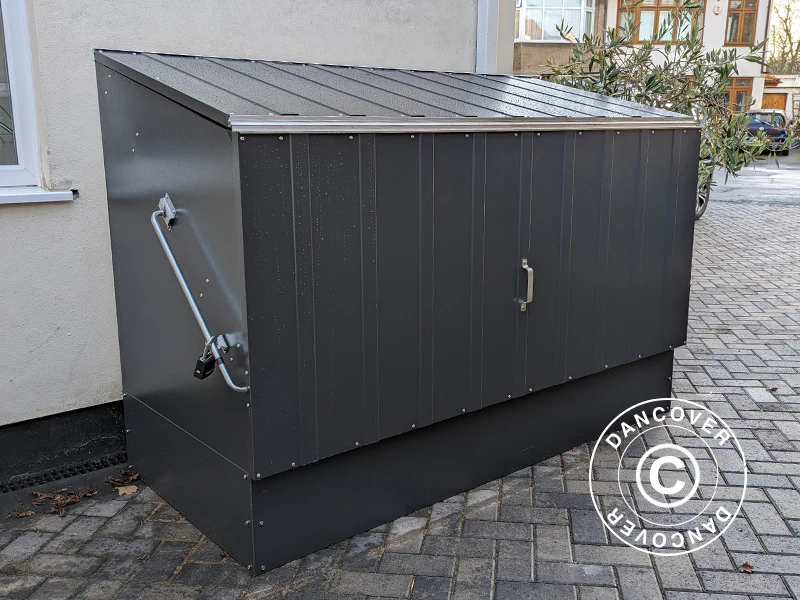 Cykelskur, Bicycle Storage Box, Trimetals, 1,96x0,89x1,33m, 1,74m², Antracit - Image 8