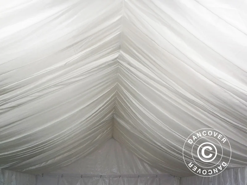 Drapering og gardinpakke, Hvid, til 5x12m Partytelt - Image 5