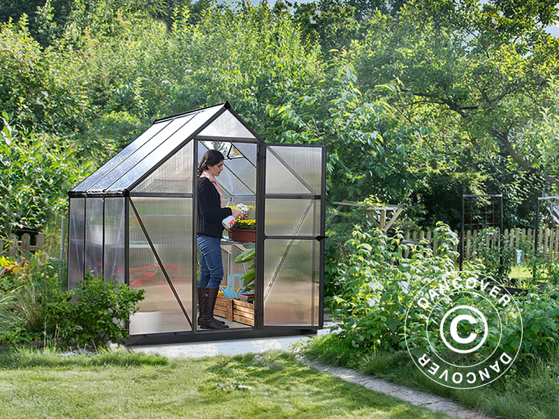 Drivhus polycarbonat 4,6m², Palram/Canopia, 1,85x2,47x2,08m, Grå - Image 4