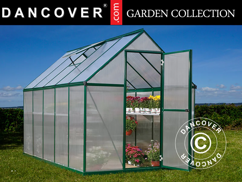 Drivhus polycarbonat 5,7m², Palram/Canopia, 1,85x3,06x2,08m, Grøn