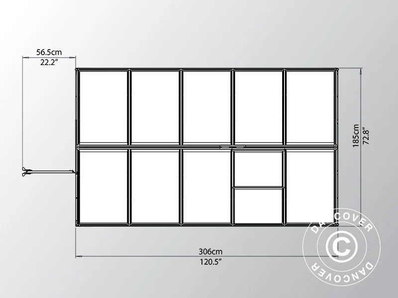 Drivhus polycarbonat 5,7m², Palram/Canopia, 1,85x3,06x2,08m, Grøn - Image 6