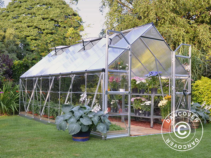 Drivhus polycarbonat Balance 11,8m², Palram/Canopia, 2,44x4,87x2,29m, Sølv