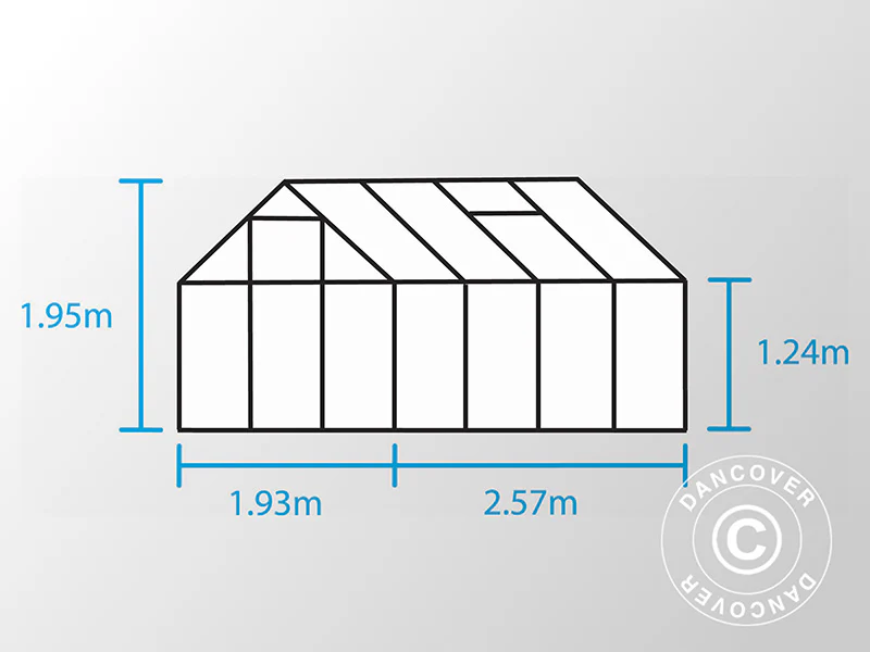 Drivhus polycarbonat Halls Popular 5m², 1,93x2,57x1,95m, Grøn - Image 4