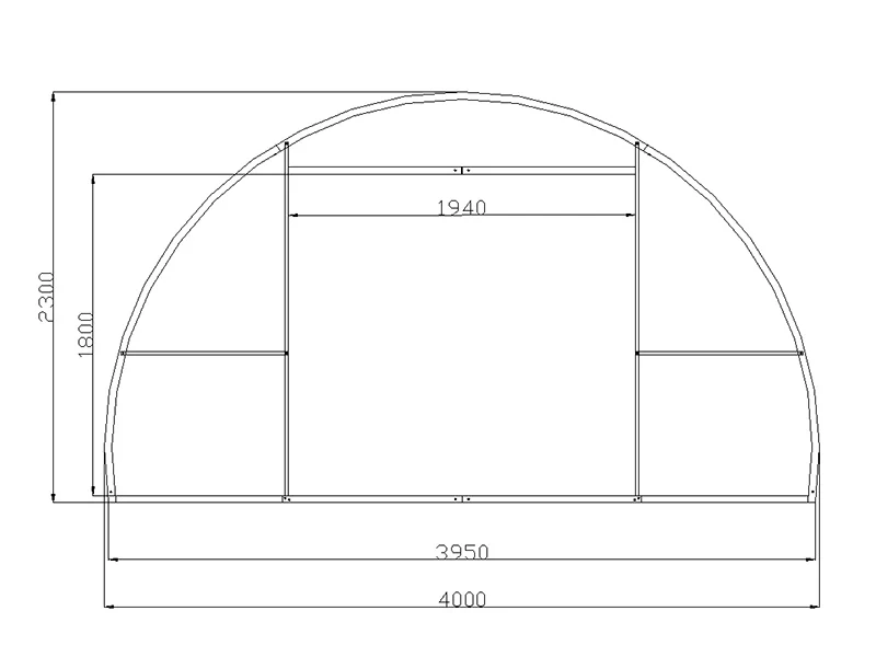 Drivhus polycarbonat, Strong NOVA 16m², 4x4m, Sølv - Image 4