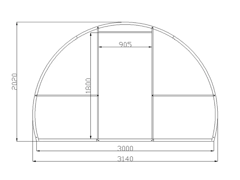 Drivhus polycarbonat, Strong NOVA 24m², 3x8m, Sølv - Image 4