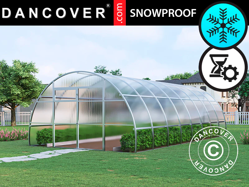 Drivhus polycarbonat, Strong NOVA 32m², 4x8m, Sølv