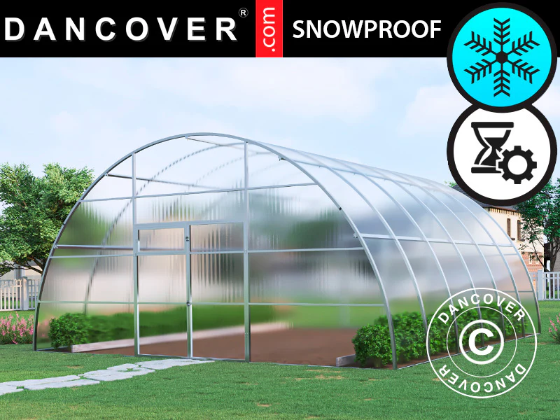 Drivhus polycarbonat, Strong NOVA 36m², 6x6m, Sølv