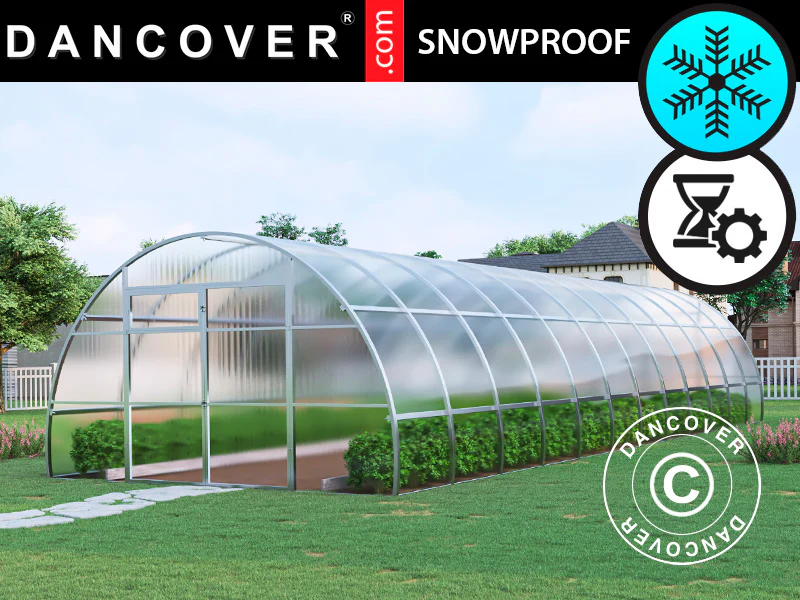 Drivhus polycarbonat, Strong NOVA 48m², 4x12m, Sølv