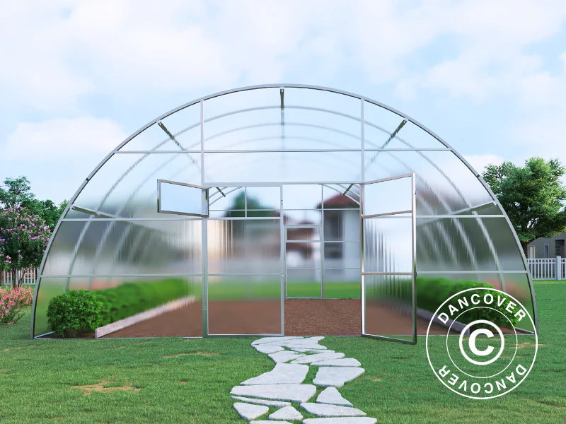 Drivhus polycarbonat, Strong NOVA 48m², 6x8m, Sølv - Image 3