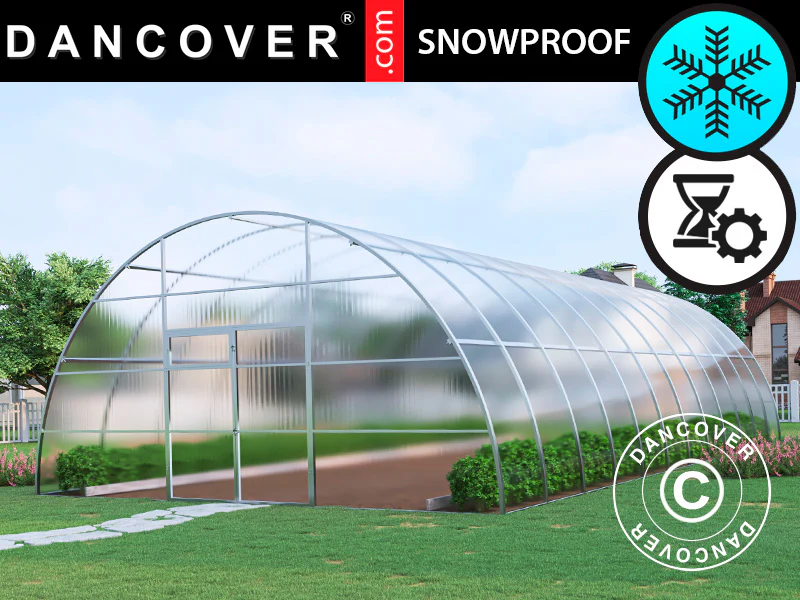 Drivhus polycarbonat, Strong NOVA 72m², 6x12m, Sølv
