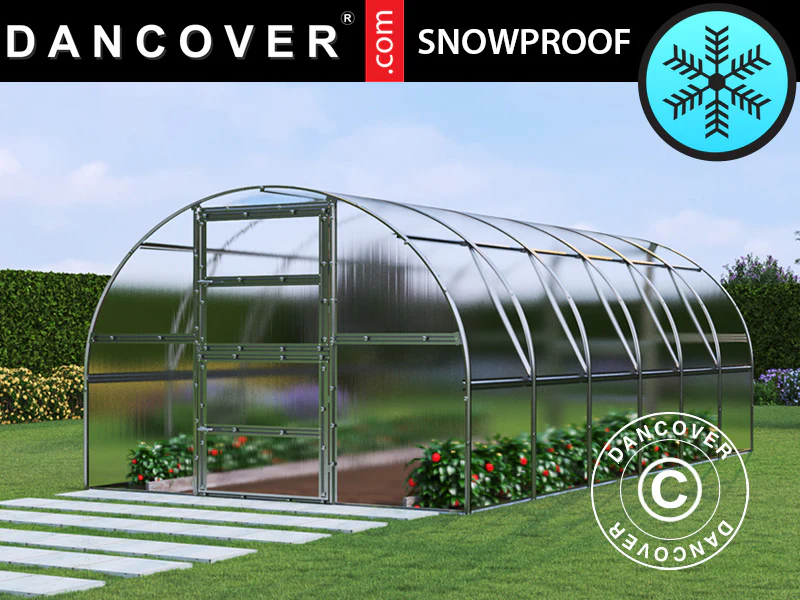 Drivhus polycarbonat TITAN Arch 280, 18m², 3x6m, Sølv
