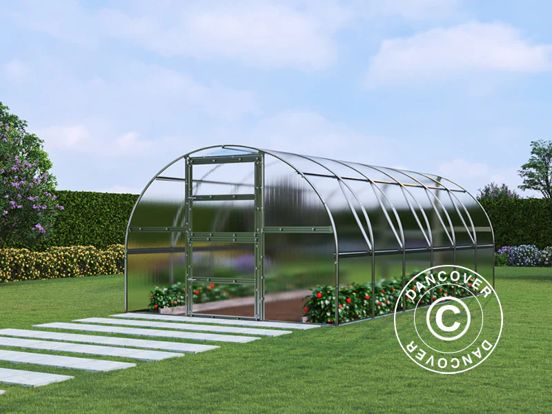 Drivhus polycarbonat TITAN Arch 280, 18m², 3x6m, Sølv - Image 6