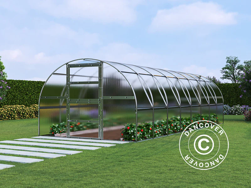 Drivhus polycarbonat TITAN Arch 280, 24m², 3x8m, Sølv - Image 2