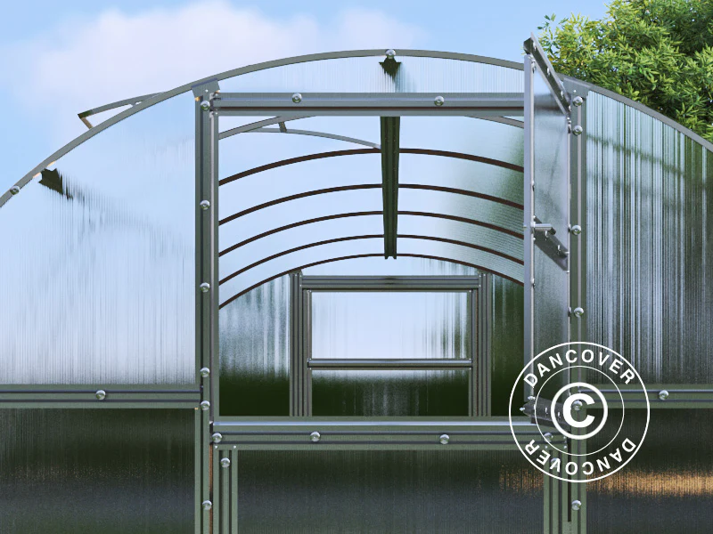 Drivhus polycarbonat TITAN Arch 280, 30m², 3x10m, Sølv - Image 4