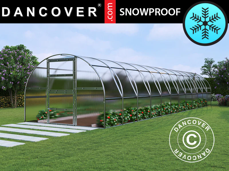 Drivhus polycarbonat TITAN Arch 280, 36m², 3x12m, Sølv