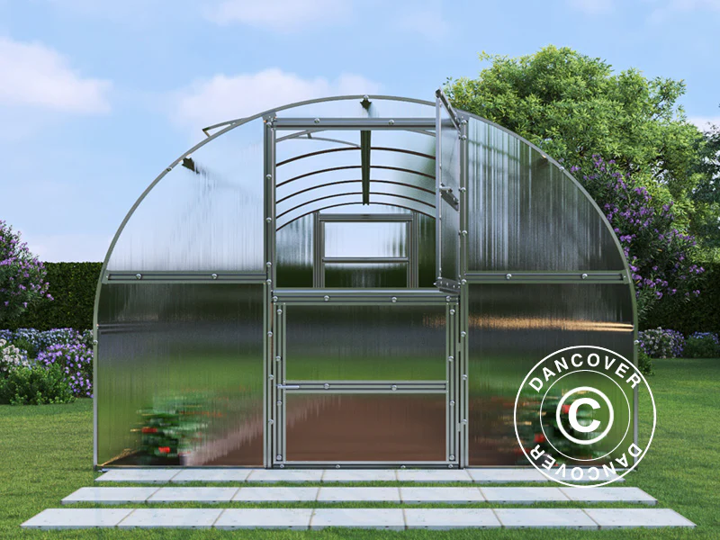 Drivhus polycarbonat TITAN Arch 280, 36m², 3x12m, Sølv - Image 5