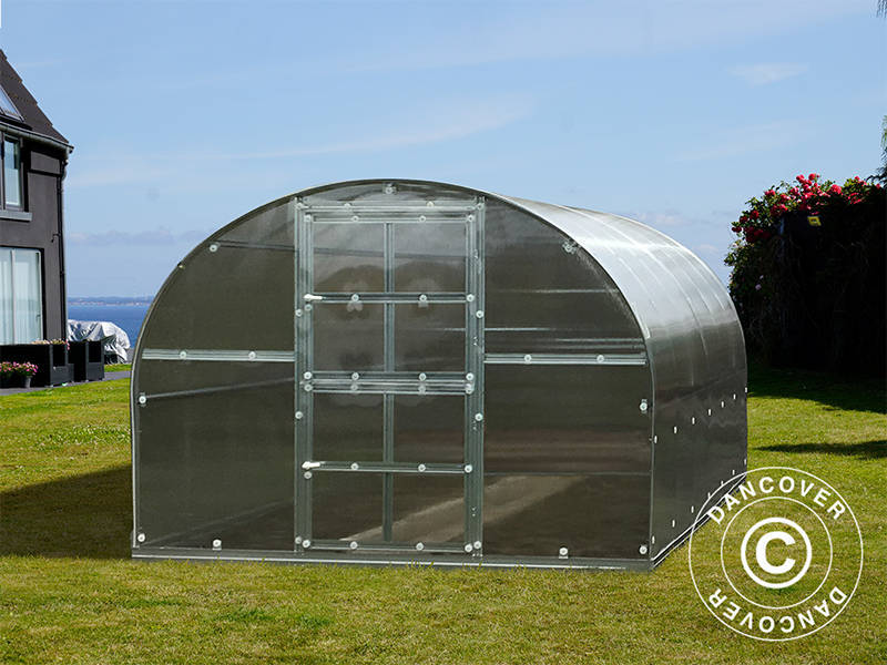Drivhus polycarbonat TITAN Arch 320, 12m², 3x4m, Sølv - Image 2