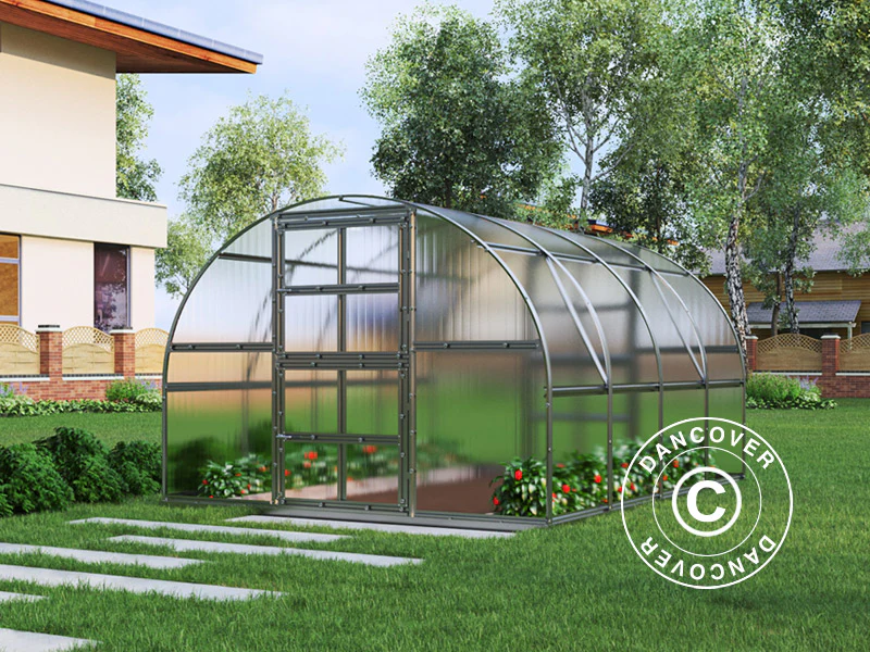 Drivhus polycarbonat TITAN Arch 320, 12m², 3x4m, Sølv - Image 3