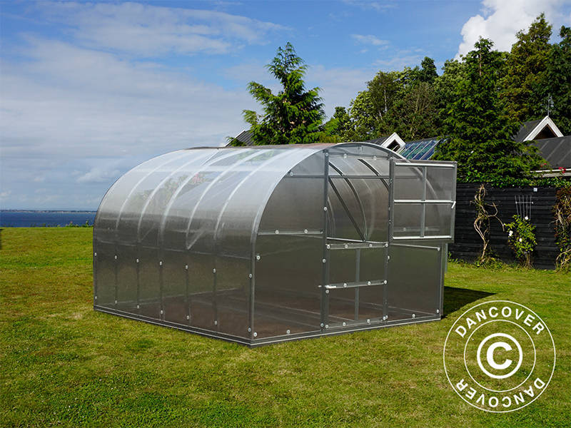 Drivhus polycarbonat TITAN Arch 320, 12m², 3x4m, Sølv - Image 6