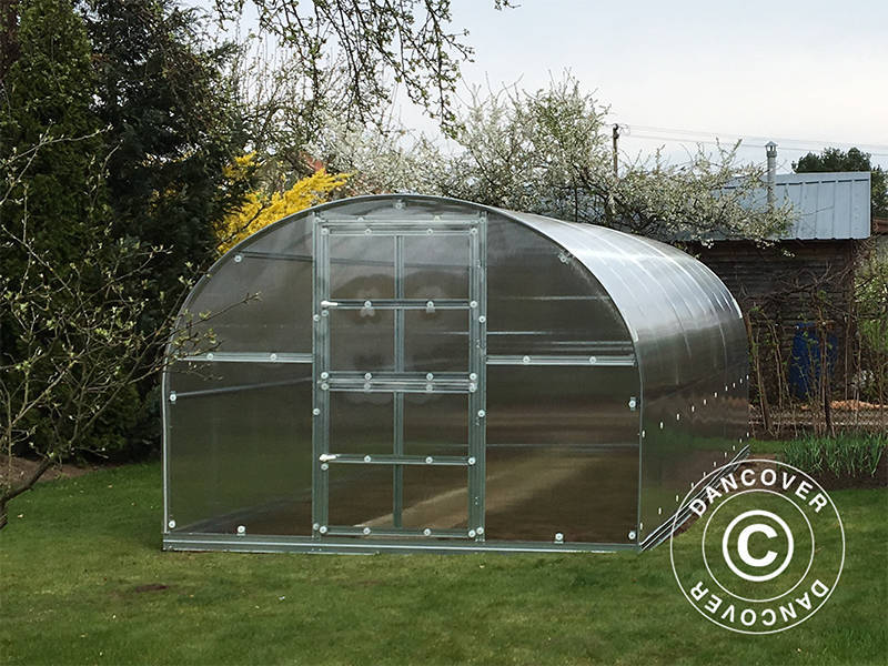 Drivhus polycarbonat TITAN Arch 320, 18m², 3x6m, Sølv - Image 6