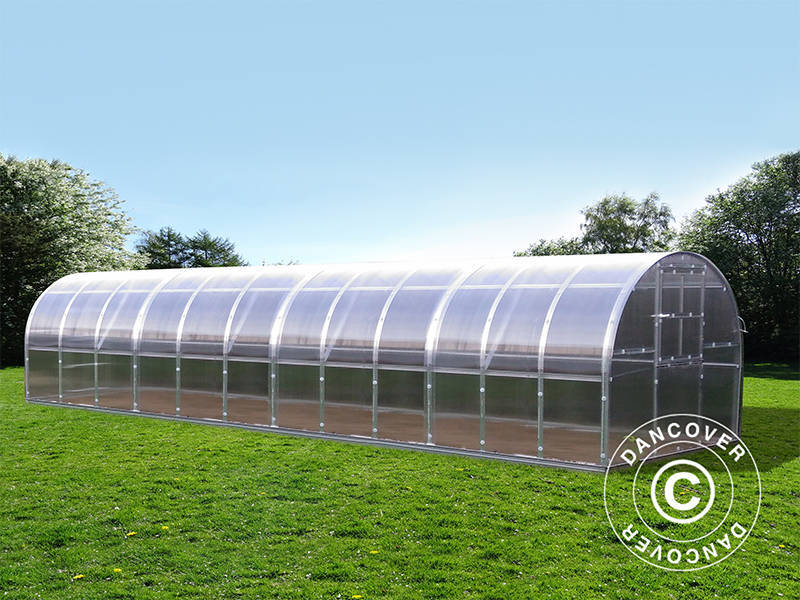 Drivhus polycarbonat TITAN Arch 320, 24m², 3x8m, Sølv - Image 8