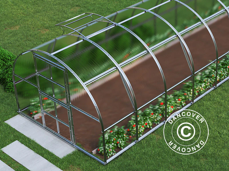 Drivhus polycarbonat TITAN Arch 320, 30m², 3x10m, Sølv - Image 3