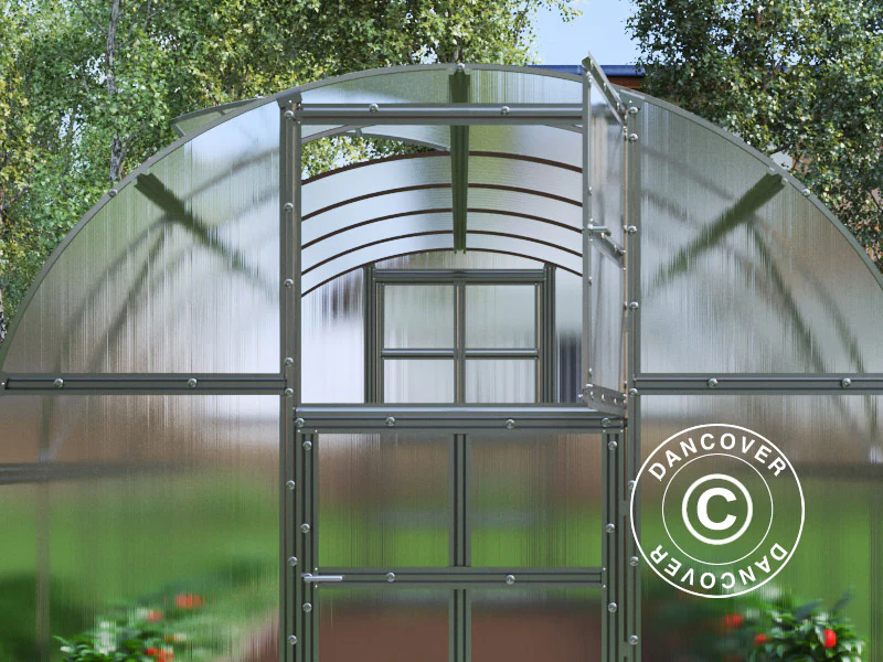 Drivhus polycarbonat TITAN Arch 320, 30m², 3x10m, Sølv - Image 5