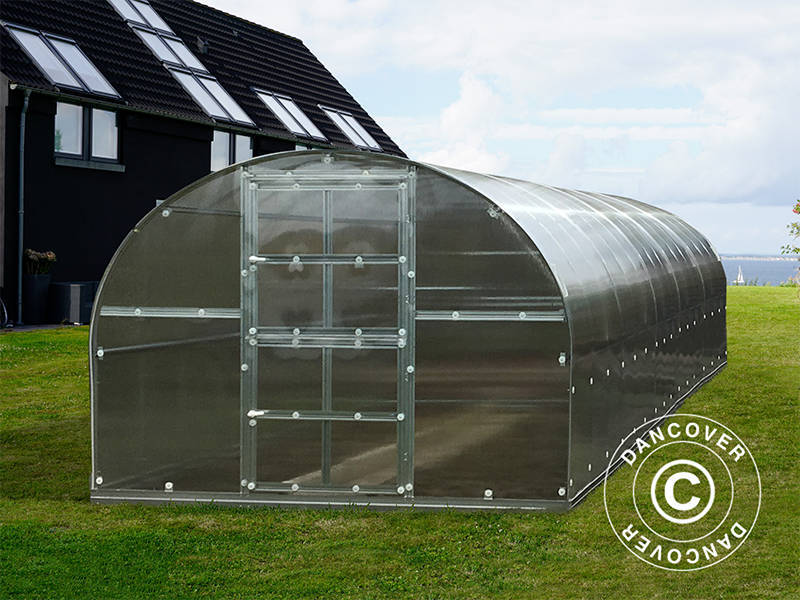 Drivhus polycarbonat TITAN Arch 320, 30m², 3x10m, Sølv - Image 6