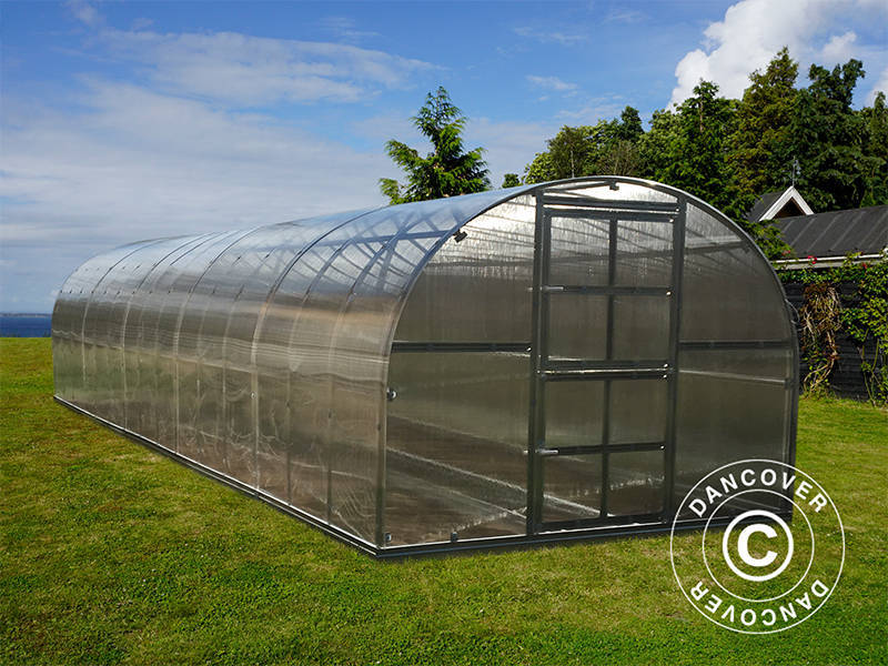 Drivhus polycarbonat TITAN Arch 320, 30m², 3x10m, Sølv - Image 7