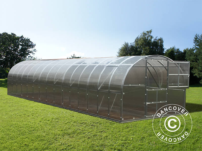 Drivhus polycarbonat TITAN Arch 320, 30m², 3x10m, Sølv - Image 8