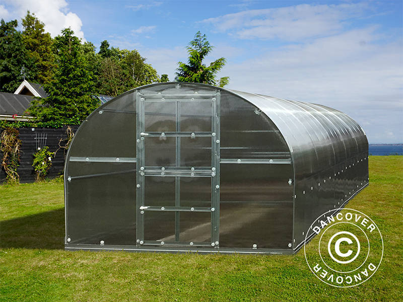 Drivhus polycarbonat TITAN Arch 320, 30m², 3x10m, Sølv - Image 9
