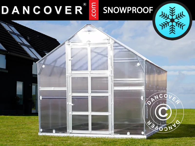Drivhus polycarbonat TITAN Classic 480, 4,9m², 2,35x2,12m, Sølv