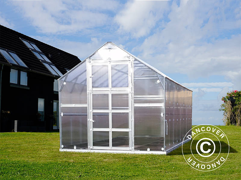 Drivhus polycarbonat TITAN Classic 480, 9,7m², 2,35x4,12m, Sølv - Image 2