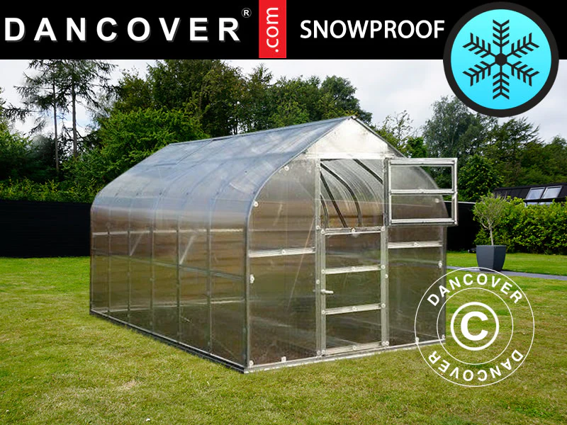 Drivhus polycarbonat TITAN Dome 320, 10m², 2,5x4m, Sølv