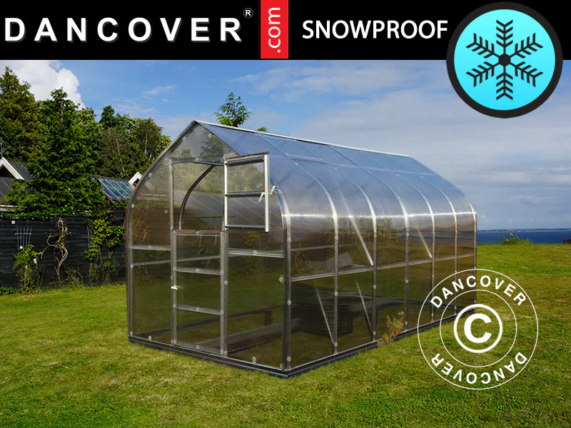 Drivhus polycarbonat TITAN Dome 320, 15m², 2,5x6m, Sølv
