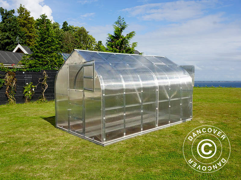 Drivhus polycarbonat TITAN Dome 320, 15m², 2,5x6m, Sølv - Image 3