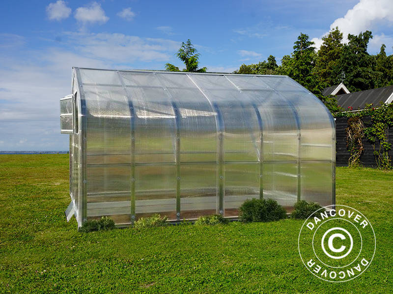 Drivhus polycarbonat TITAN Dome 320, 25m², 2,5x10m, Sølv - Image 5