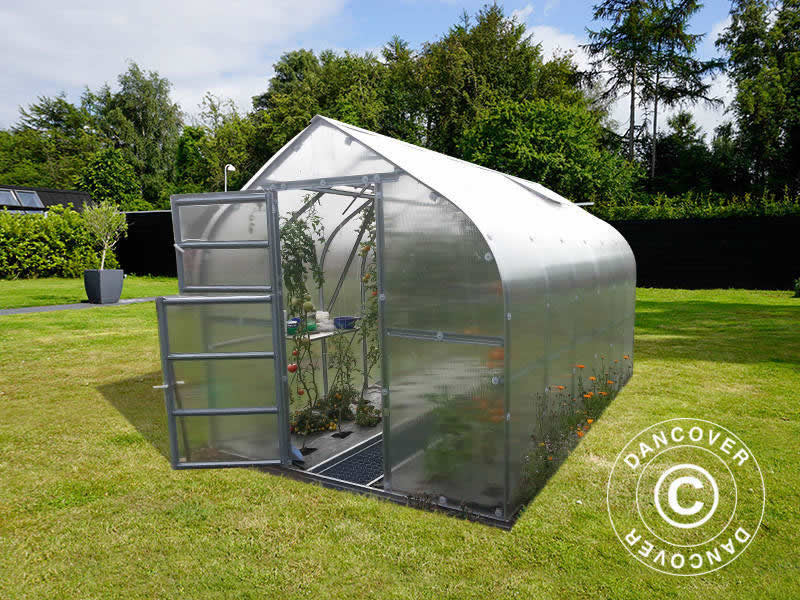 Drivhus polycarbonat TITAN Dome 320, 25m², 2,5x10m, Sølv - Image 6