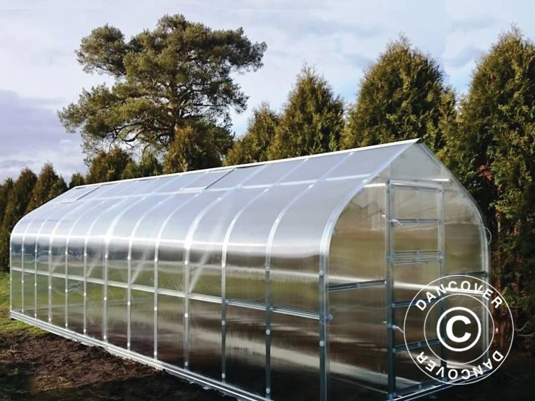 Drivhus polycarbonat TITAN Dome 320, 25m², 2,5x10m, Sølv - Image 8